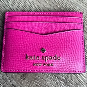 Kate Spade New York Card Wallet- hot pink NWOT